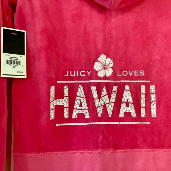 OG Juicy Couture Velour Tracksuit Jacket Hawaii Hot Neon Passion Pink - Picture 2 of 5